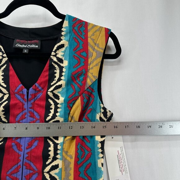 Hobby Horse Kyra Show Vest Womens S Southwestern V-Neck Full Zip Teal Multicolor - Picture 7 of 12